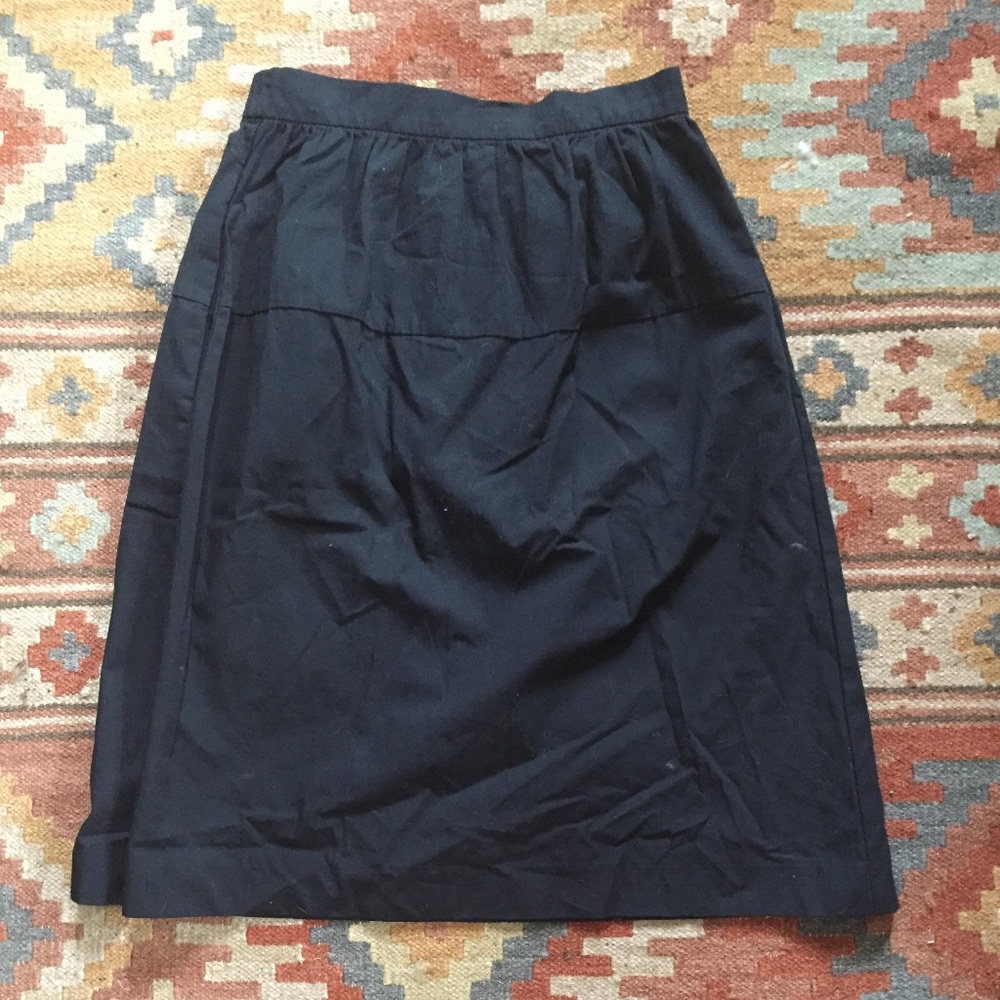 GAP Navy Cotton Midi Skirt
